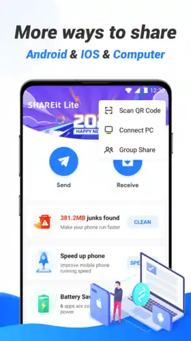 Transfer files with SHAREit Lite Premium