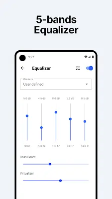 Buit-in 5 band music eualizer