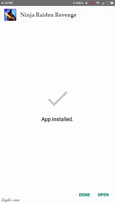 Success Installation apk