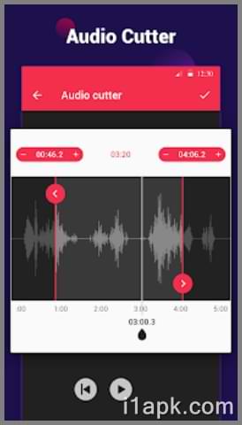 Built-in audio cutter tool